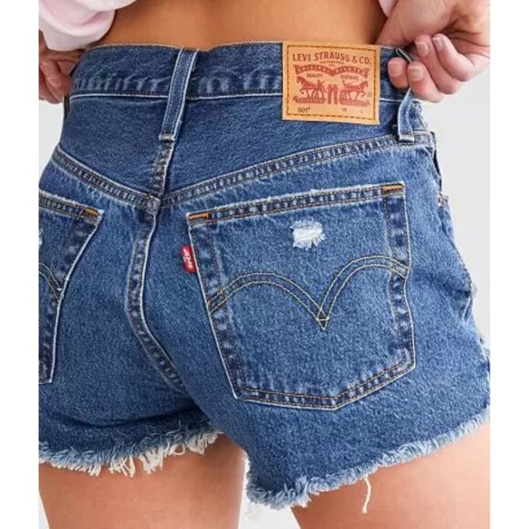 Levi's 501 Original Shorts Distressed Cutoffs - Picture 3 of 12